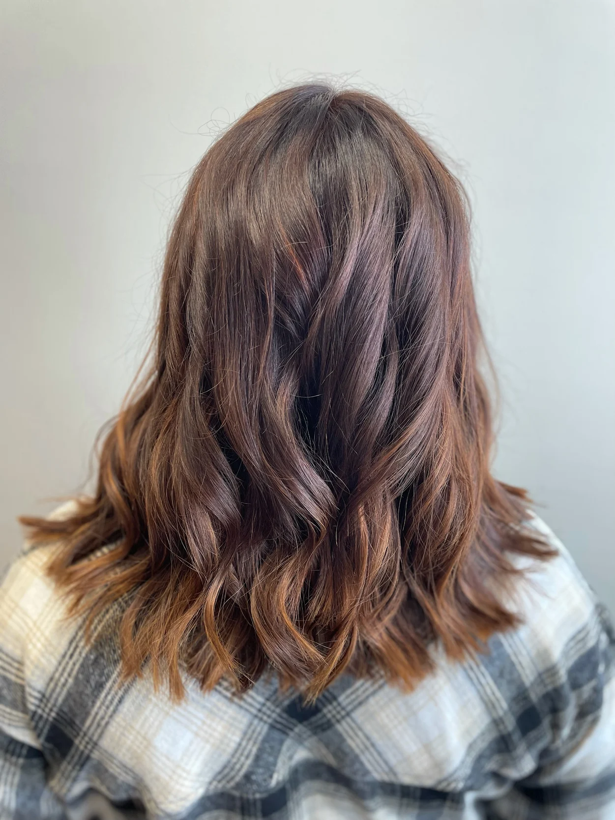 Warm brunette colour with soft caramel ends